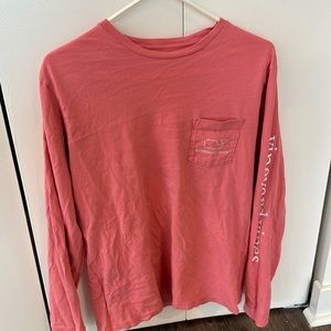 Men’s Vineyard Vines Salmon Long sleeve T shirt Size Small with pocket